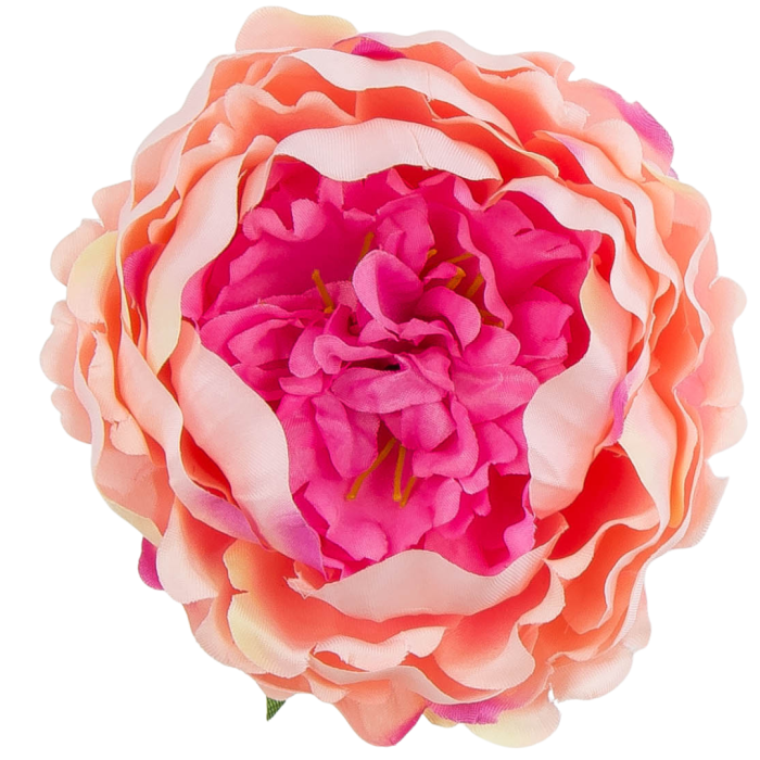 [w03016] Główka kwiatowa peonia duża 12cm morelowo-różowa