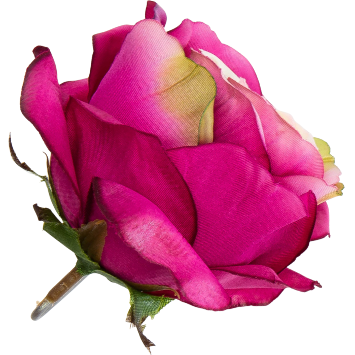 [w04163] Róża główka 9cm amarantowa z kremowym środkiem