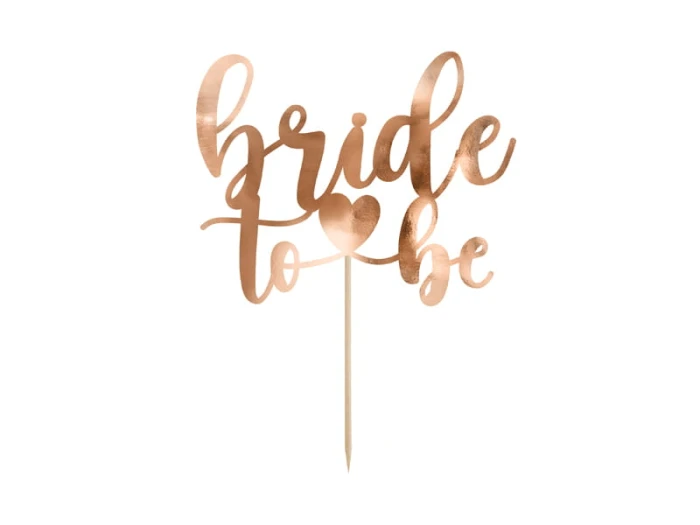 [d04056] Topper na tort "Bride to be" różowe złoto