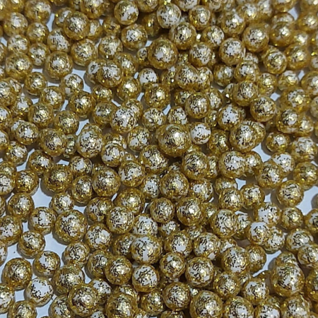 [608284] Kulki styropianowe 4-7mm chłodne złote brokatowe