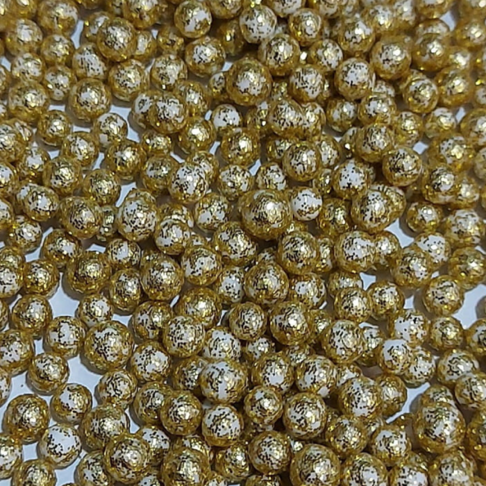 [608284] Kulki styropianowe 4-5mm chłodne złote brokatowe