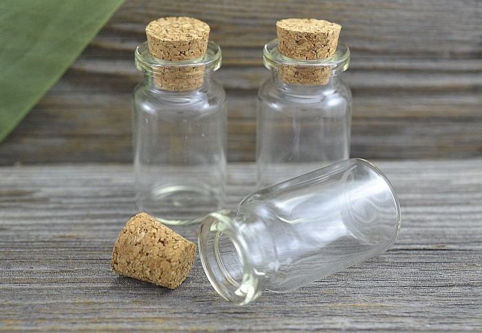 61432 Buteleczka szklana z korkiem 55*22mm