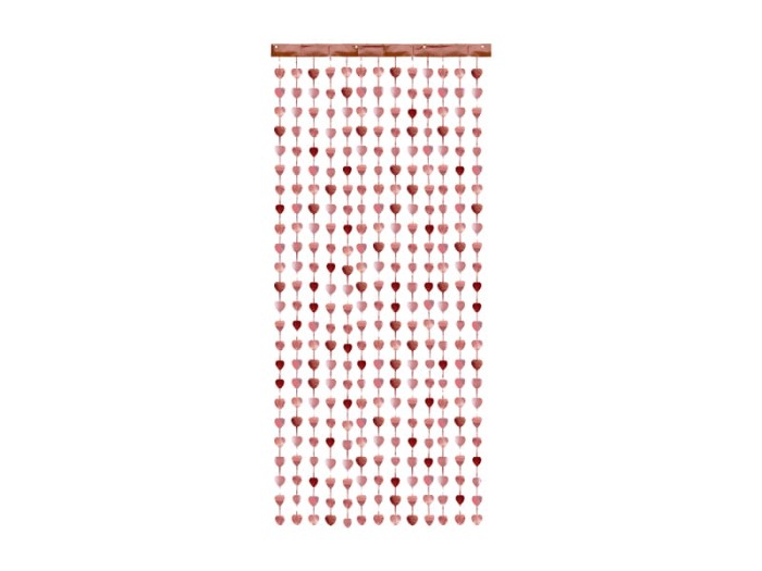 [d0128] Kurtyna imprezowa serduszka rose gold
