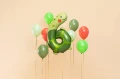 [d04069] Balon foliowy cyfra 6 żółw