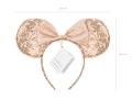 [d0130] Opaska do włosów z kokardką myszka rose gold