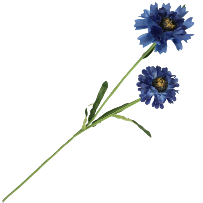 [680839] Gałązka kwiatowa chaber 60cm dwa kwiatki