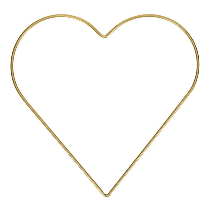 [000143] Obręcz metalowa baza do łapacza snów serce 25cm złote