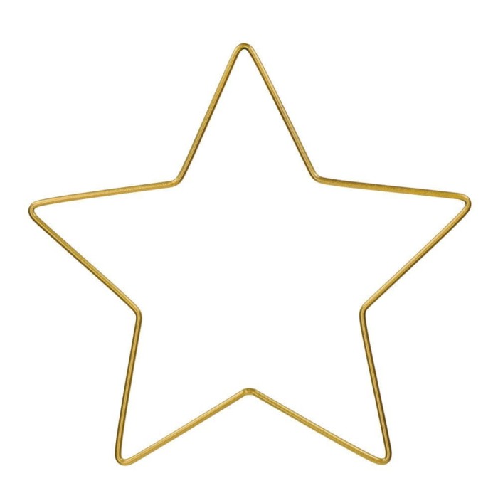 [000144] Obręcz metalowa baza do łapacza snów gwiazdka 15cm złota