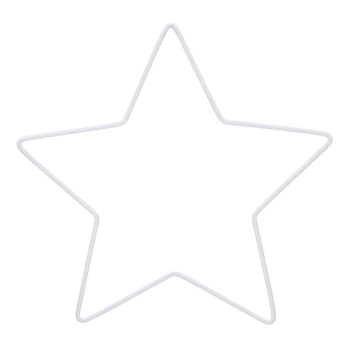 [000147] Obręcz metalowa baza do łapacza snów gwiazdka 15cm biała