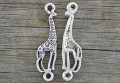 31233 Element ozdobny łącznik żyrafa w kolorze srebra 2szt