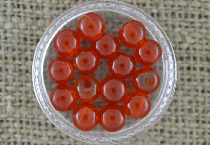 71244 Koralik szklany perełka gładka 6mm rubinowa 20szt