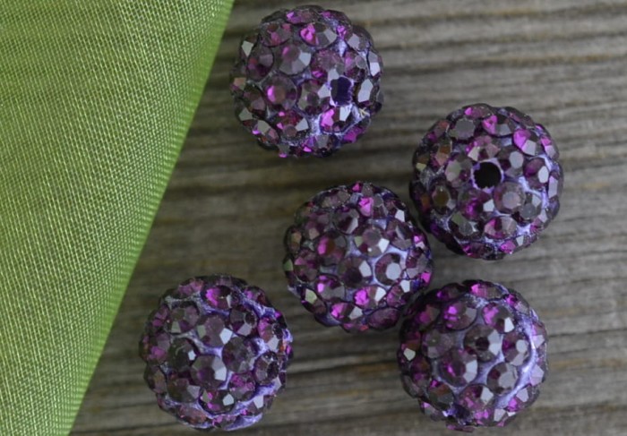 {90611} Koralik cyrkoniowy fioletowy 10mm