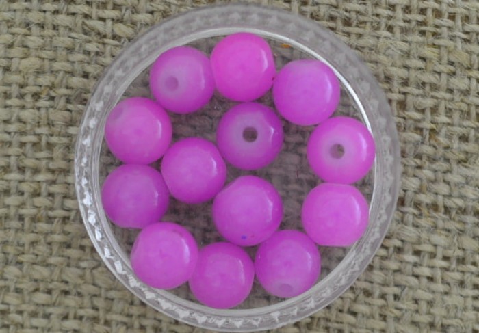 Koralik szklany perełka 6mm jasnofioletowa 10szt