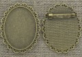 10234 Ozdobna baza broszki w kolorze brązu na kaboszon 40*30mm