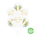 [d03008] Balony ze złotym nadrukiem Pierwsza Komunia Święta 6szt