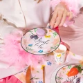 [d04083] Talerze papierowe różowe Bride to be kwiaty 12szt