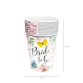[d04082] Kubeczki papierowe różowe Bride to be kwiaty 6szt