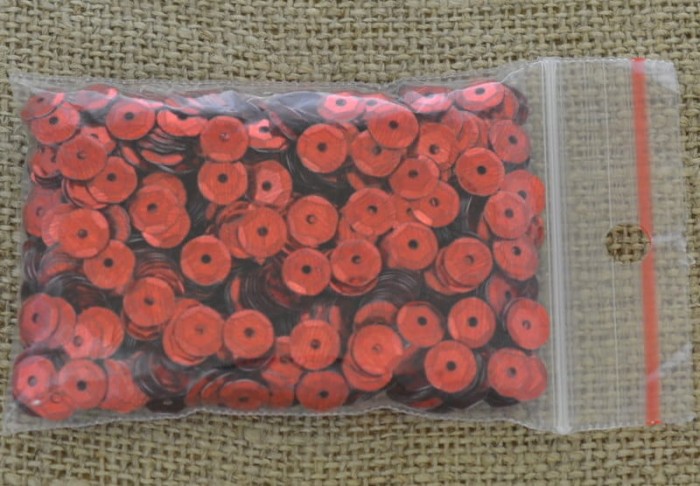 [55511] Cekiny łamane czerwone brokatowe 6mm 12 gram