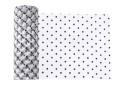 [715k001] Tiul na rolce 15cm 9m biały w czarne kropki