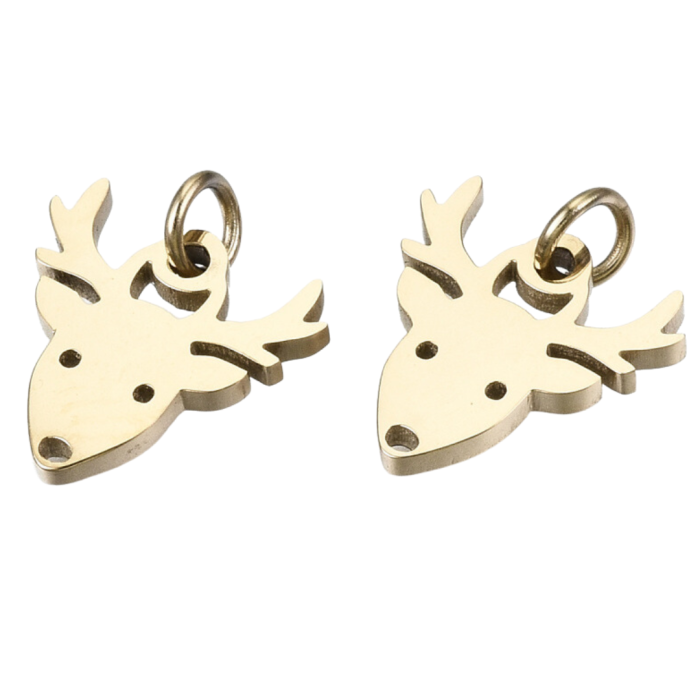 [ś07496] Zawieszka ze stali nierdzewnej renifer złoty