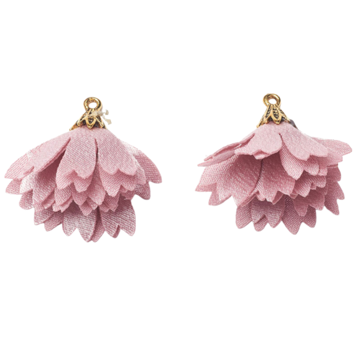 [207277] Zawieszka materiałowa frędzel różowy