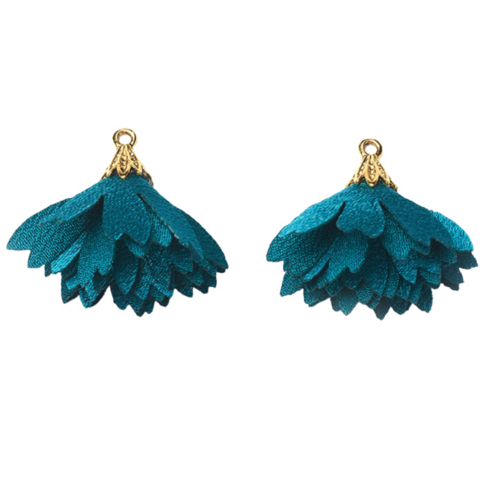 [207279] Zawieszka materiałowa frędzel szmaragdowy