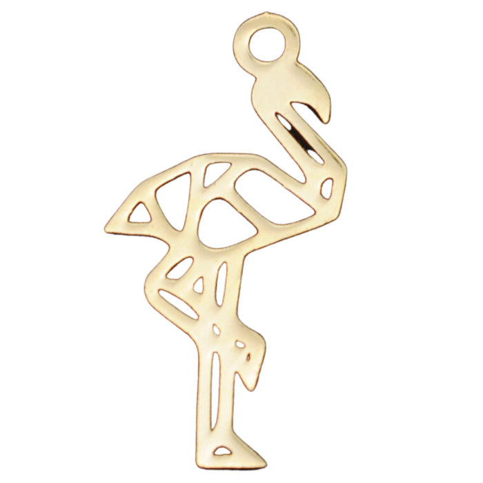 [207281] Zawieszka ze stali nierdzewnej flaming origami złoty