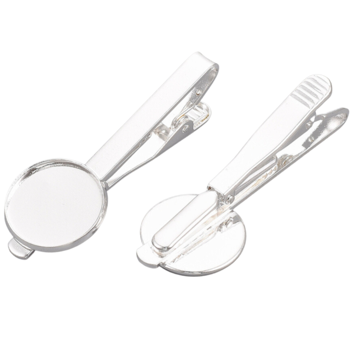 [50222] Baza spinki do krawata z miejscem na kaboszon 18mm kolor srebrny