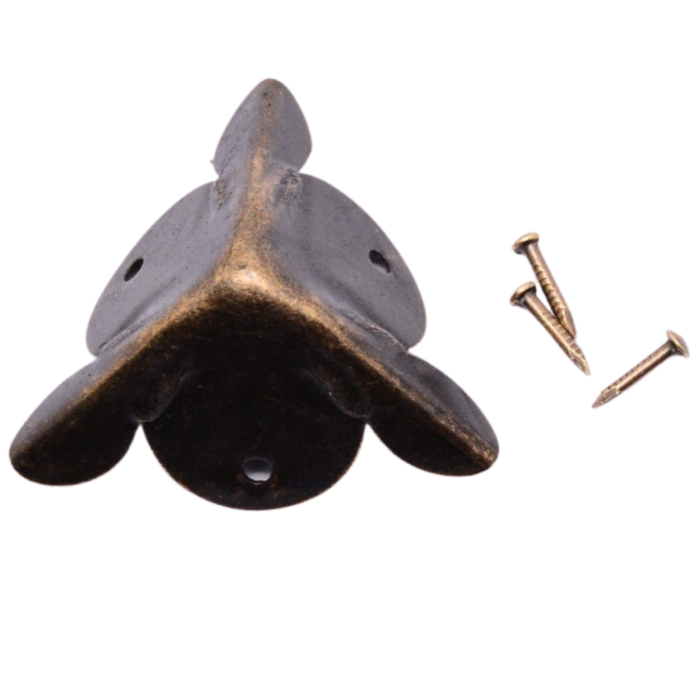 [k0528] Narożnik do szkatułki w kolorze brązu 23*23mm z wkrętami