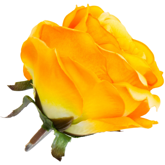 [w04199] Róża główka 9cm pomarańczowo-żółta