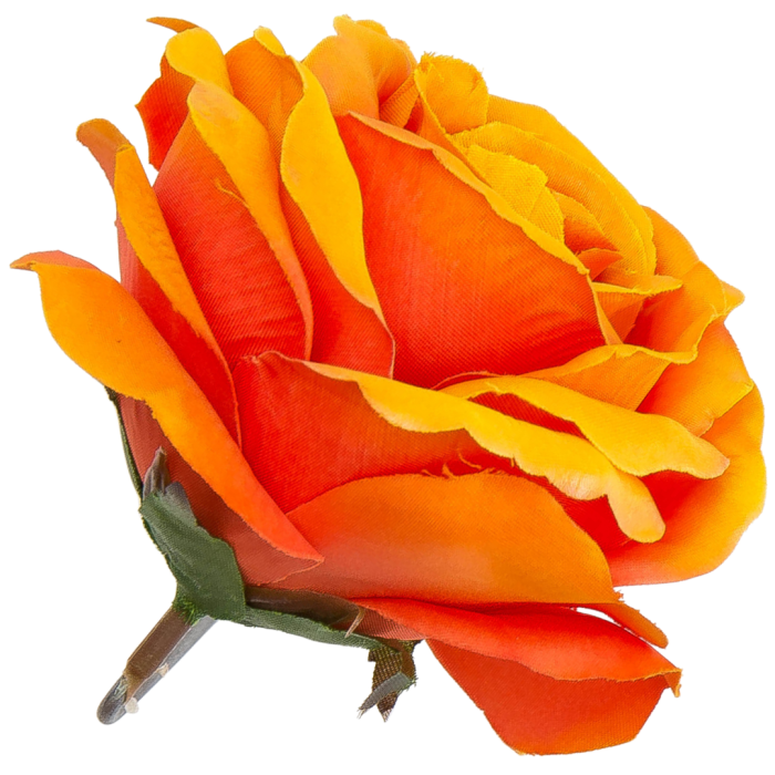 [w04202] Róża główka 9cm koralowo-pomarańczowa