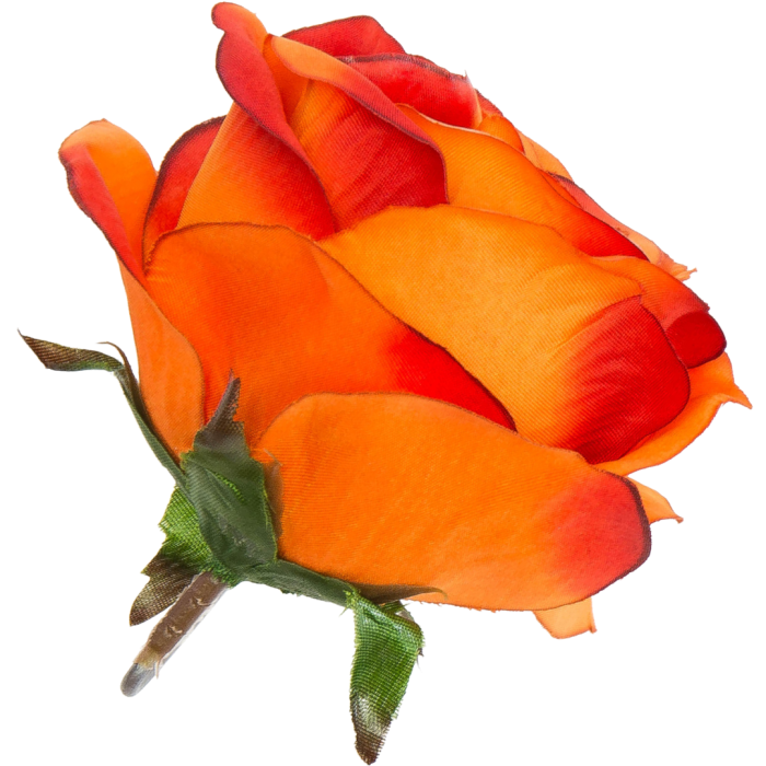 [w04203] Róża główka 9cm ciemno-pomarańczowa cieniowana