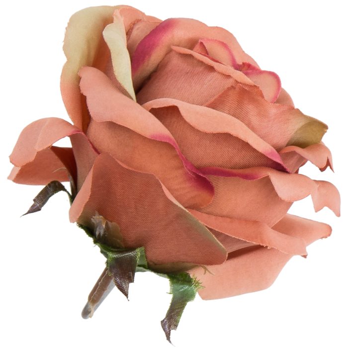 [w04218] Róża główka 9cm przydymiona łososiowa cieniowana