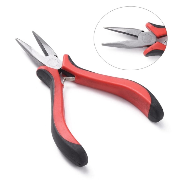 [55906] Szczypce jubilerskie kombinerki płaskie czerwone