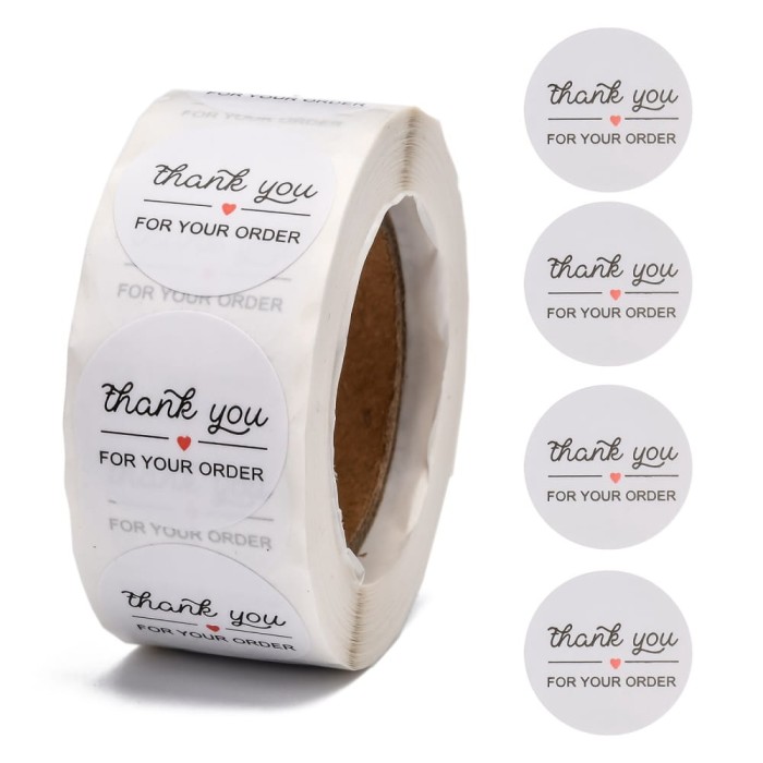 [72145] Naklejki z napisem "Thank you FOR YOUR ORDER" 500szt