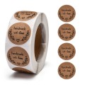[72148] Naklejki z napisem "handmade with love" 500szt