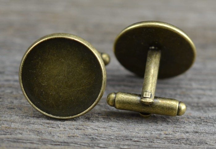 [11701] Bazy spinek do mankietów brąz na kaboszon 18mm