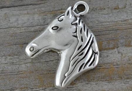 [307352] Zawieszka mała głowa konia srebrna
