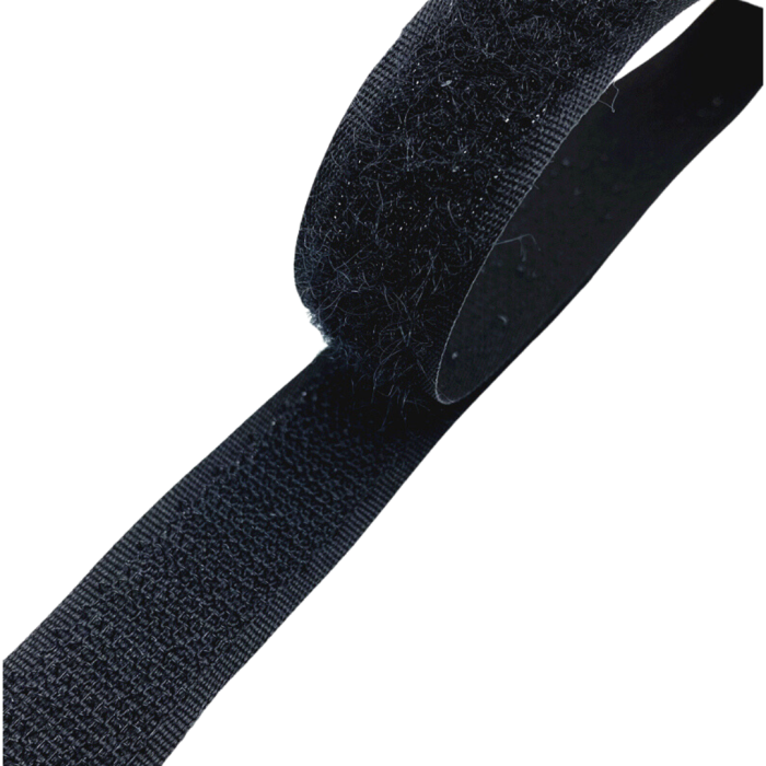 [60946] Taśma rzepowa czarna komplet 20mm 1m