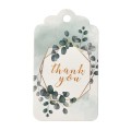 [071100] Papierowe metki z napisem "thank you" miętowe 20szt