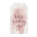 [071101] Papierowe metki z napisem "thank you for celebrating with us" różowe  20szt