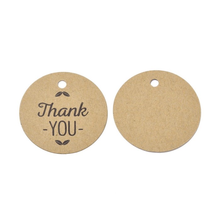 [071109] Papierowe metki z napisem "Thank  YOU" 40szt