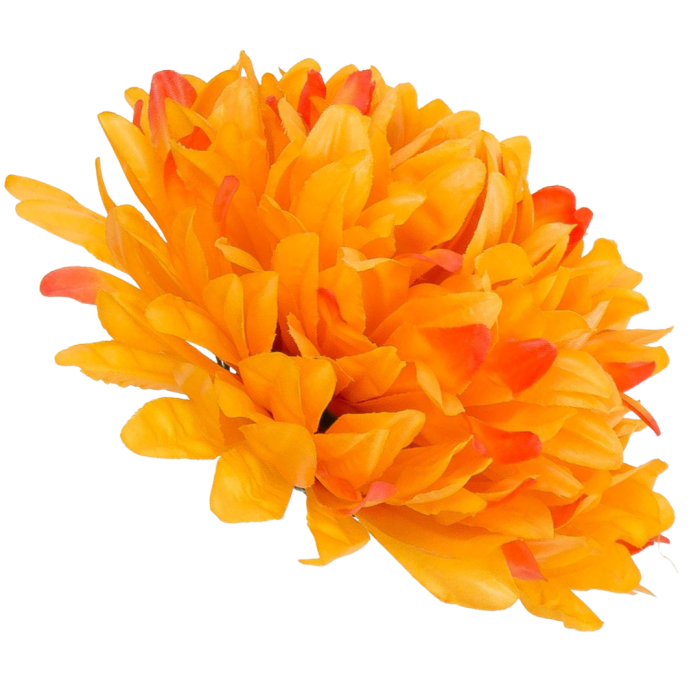 [680877] Główka kwiatowa chryzantema 10 płatków 16cm pomarańczowa cieniowana