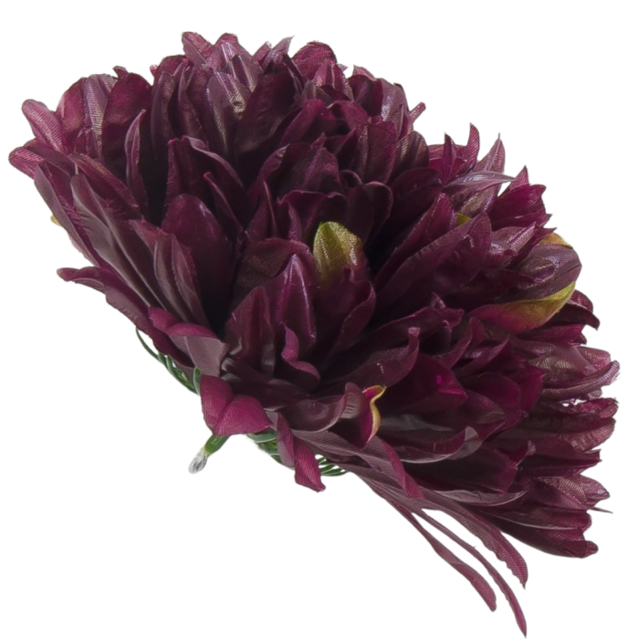 [680883] Główka kwiatowa chryzantema 10 płatków 16cm ciemno-purpurowa