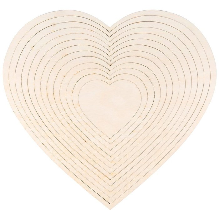 [000150] Zestaw drewnianych obręczy do łapaczy snów serca 13-36cm