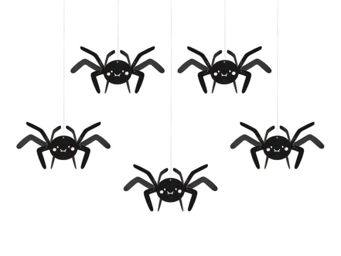 [80525] Dekoracja na Halloween- pająki do zawieszenia