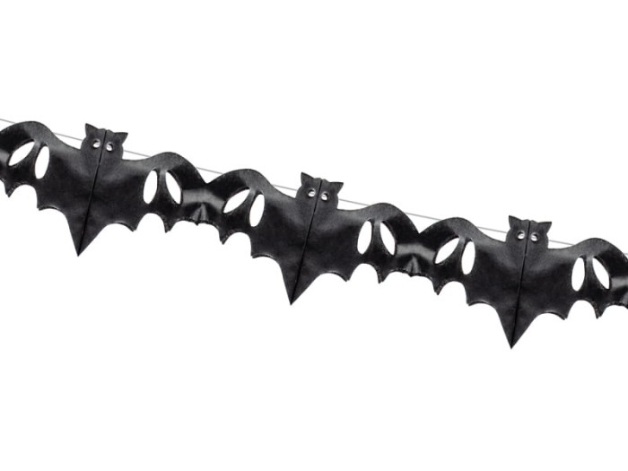[80524] Girlanda na Halloween nietoperze czarne