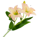 [w0568] Gałązka kwiatowa lilia satynowa 50cm waniliowo-różowa