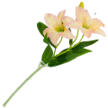 [w0568] Gałązka kwiatowa lilia satynowa 50cm waniliowo-różowa