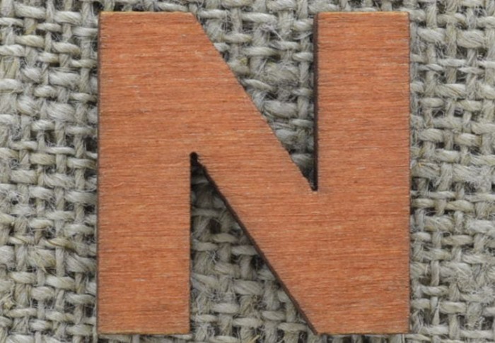 [873149] Element ozdobny literka drewniana "N" 5szt